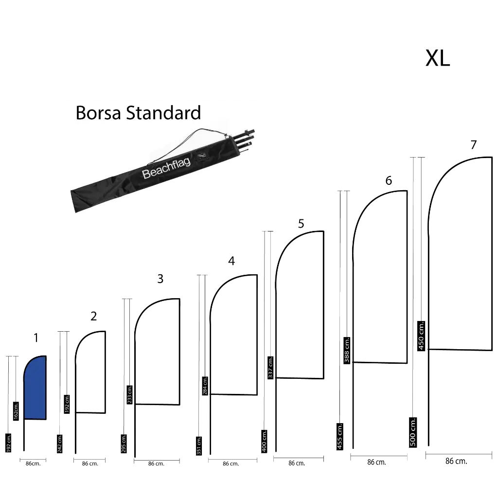BANDIERE BEACH IN ALLUMINIO ALA